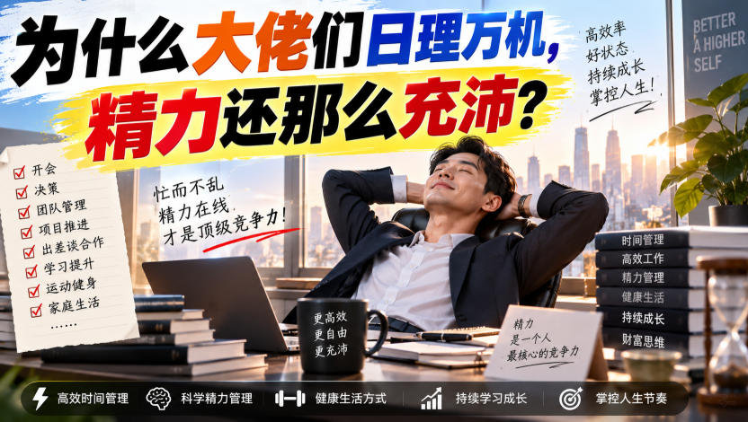 2026 大佬精力管理秘诀:日理万机不累的底层逻辑 2026 大佬精力管理秘诀:日理万机不累的底层逻辑