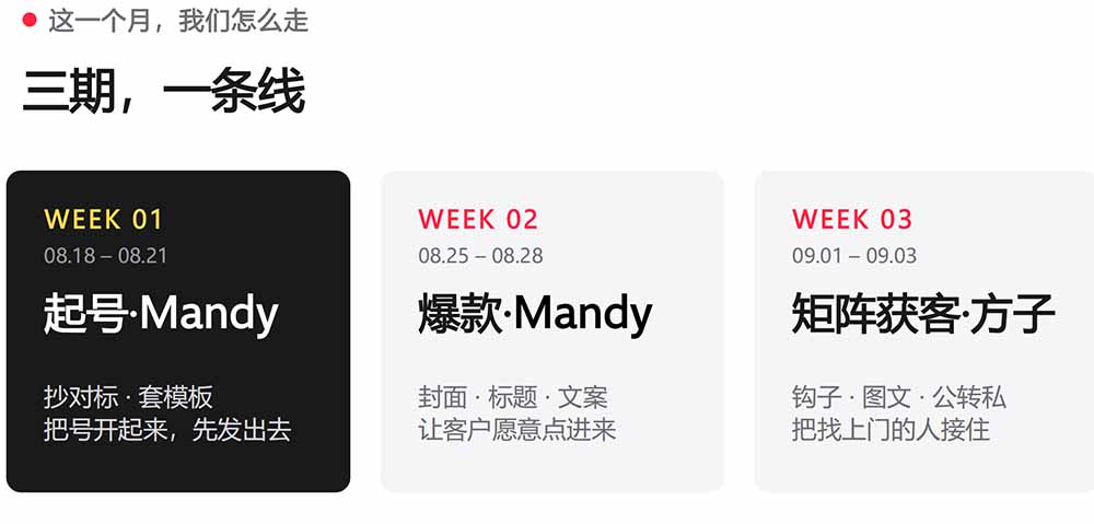 AI+小红书变现2026实战营9月：Mandy起号爆款+方子矩阵获客，掌握封面文案、图文钩子与私域转化完整方法