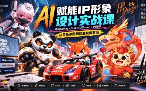 AI+IP形象设计全流程实战：Midjourney+SD+PS商业落地