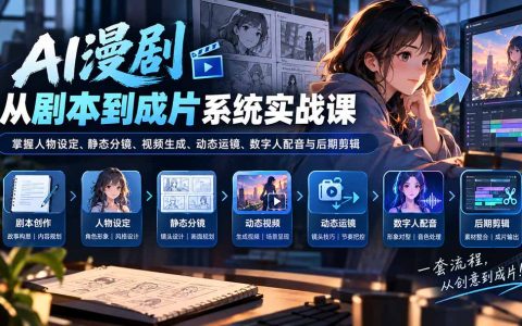 AI漫剧制作全流程实战：人物设定与分镜运镜数字人配音剪辑成片