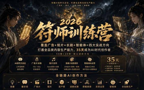 符师训练营35天AI视频创作课，广告短片漫剧智能体全流程实战
