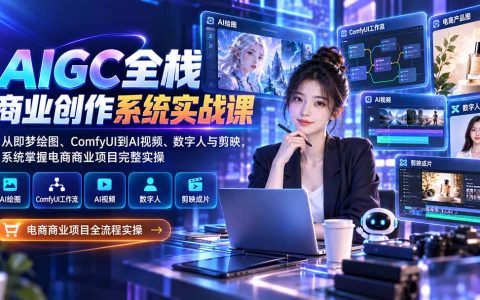 AIGC全栈商业创作实战：即梦AI+ComfyUI+数字人剪映，电商项目全流程实操