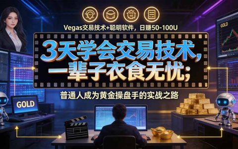 3天学会Vegas交易系统 黄金操盘手小白变现50-100步骤0U稳定盈利