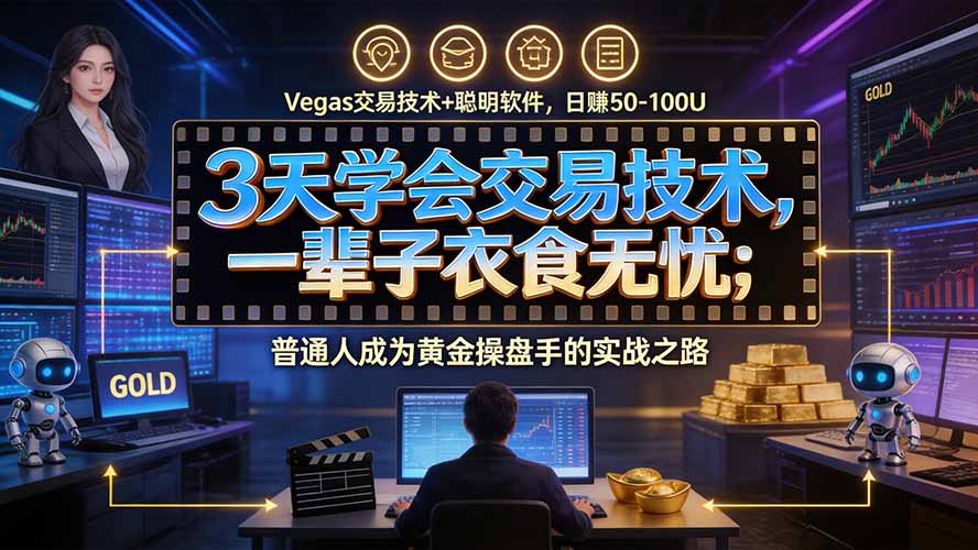 3天学会Vegas交易系统 黄金操盘手小白变现50-100步骤0U稳定盈利