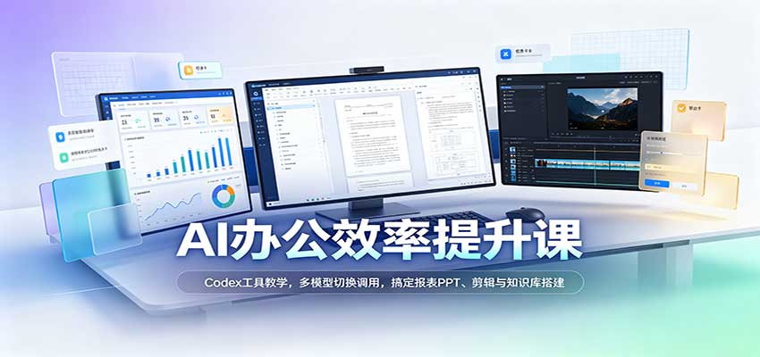 Codex办公效率提升课:多模型切换+报表PPT视频剪辑知识库 Codex办公效率提升课:多模型切换+报表PPT视频剪辑知识库