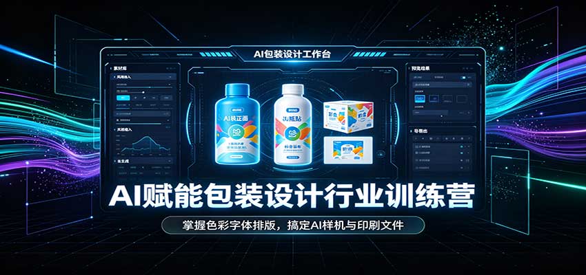 AI包装设计实战训练营：色彩字体排版+AI样机与印刷文件全流程