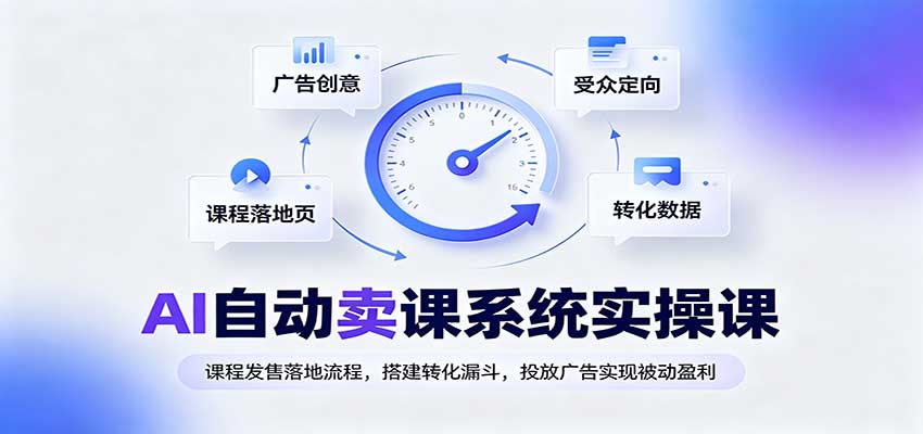 AI自动卖课系统实操课：Meta广告投放+转化漏斗搭建，实现被动盈利