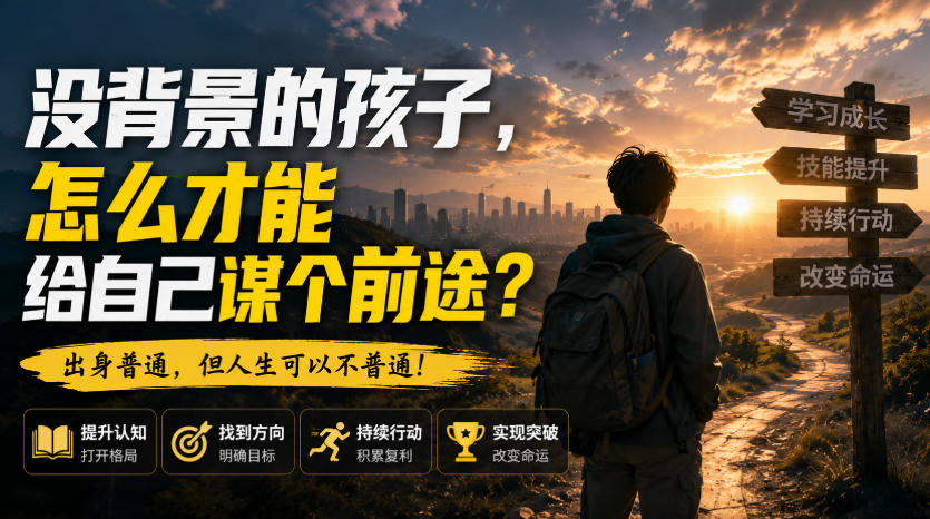 没背景没资源，普通年轻人如何规划出路？从认知到变现的实操指南