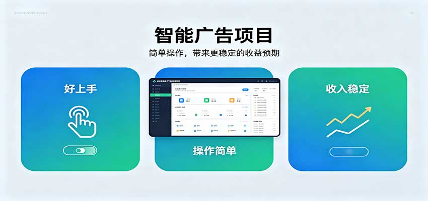 智能广告G机项目：零基础简单设置自动运行，空闲时间稳定副业变现300方法