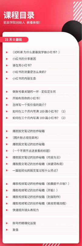 21天0基础小红书实操训练营：账号定位+爆款笔记+流量变现全攻略