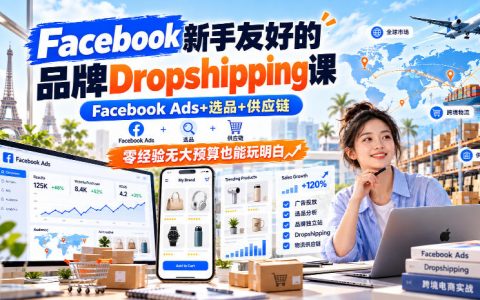 Facebook广告+选品供应链：新手品牌Dropshipping日销千刀实战课