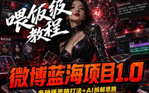 微博蓝海项目实操教程：AI引流思路+多种玩法拆解，副业拉新工具使用指南