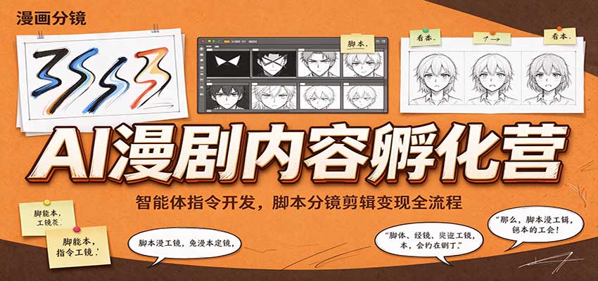 AI漫剧训练营：智能体指令+脚本分镜+剪映变现全流程