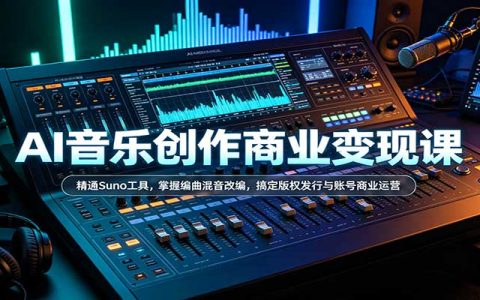 AI音乐创作商业变现课：Suno编曲混音与版权发行全流程