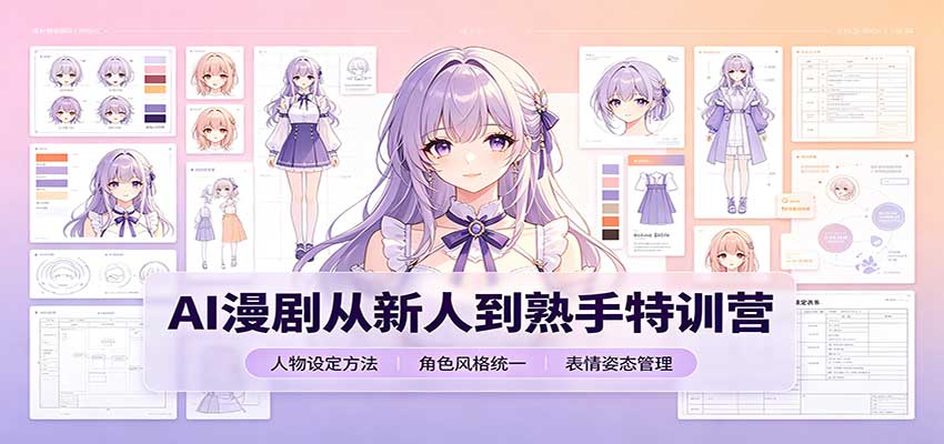 AI漫剧制作教程：剧本分镜提示词与人物设定全流程特训营