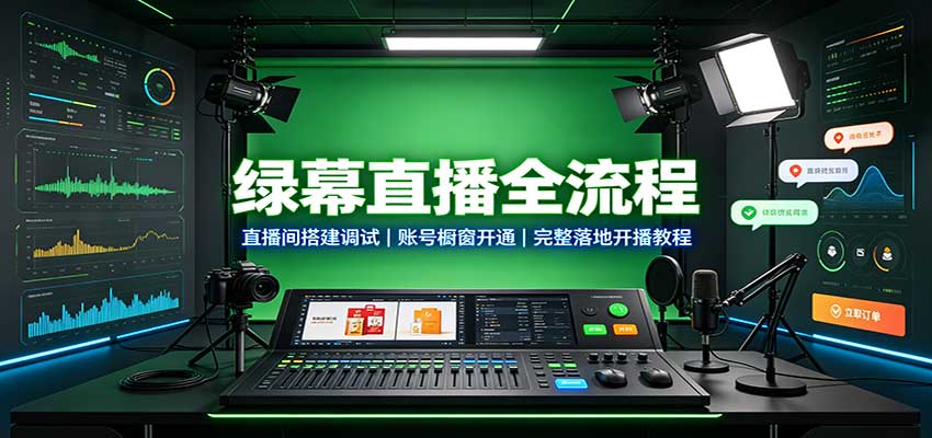 绿幕直播搭建教程：账号橱窗开通到电脑手机开播全流程实操