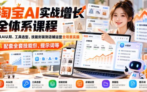淘宝AI实战增长课：电商AI工具选型与店铺运营全场景落地