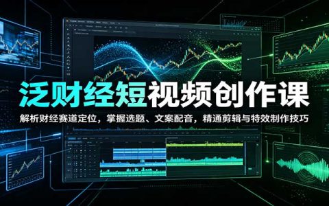 泛财经短视频创作课：选题文案配音剪辑特效全链路实操