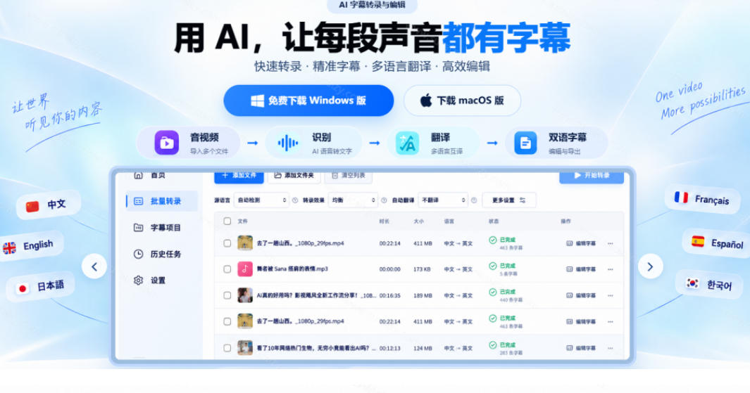剪映会员不用再开了？字幕大师视频字幕一键生成翻译，本地离线运行完全免费
