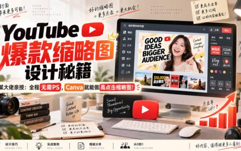 YouTube缩略图设计教程：Canva制作高点击率缩略图AHQ框架