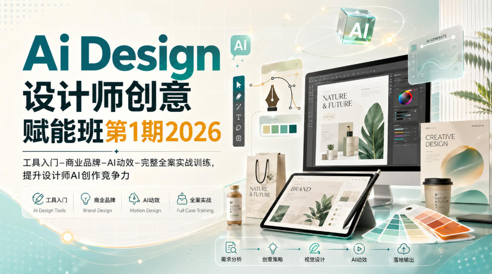 Ai设计赋能班2026：AIGC商业实战，品牌视觉+AI动效全案训练