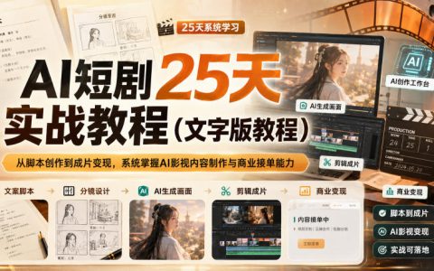 AI短剧25天实战教程：从脚本到变现，掌握Midjourney与DeepSeek接单全流程