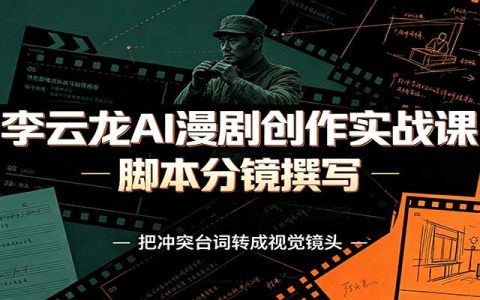 李云龙AI漫剧实战课：角色人设还原，脚本分镜撰写，漫剧成片制作教学
