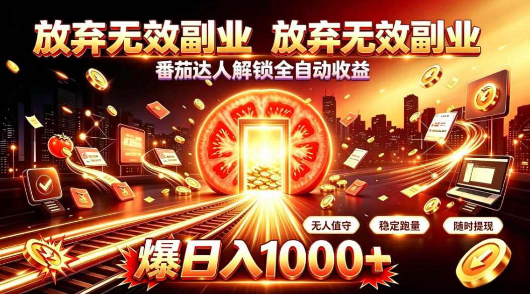 番茄达人自动阅读G机，零门槛副业变现1方法，自动化收益项目揭秘