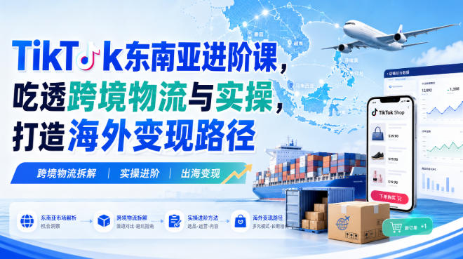 TikTok东南亚进阶课:跨境物流成本核算与选品出单实操,海外仓避坑指南 TikTok东南亚进阶课:跨境物流成本核算与选品出单实操,海外仓避坑指南