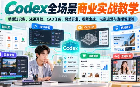 Codex全场景实战：知识库Skill开发与CAD网站视频电商运营