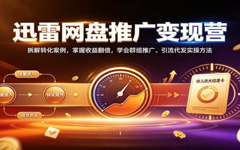 迅雷网盘推广变现营：群组推广+引流代发实操，收益翻倍