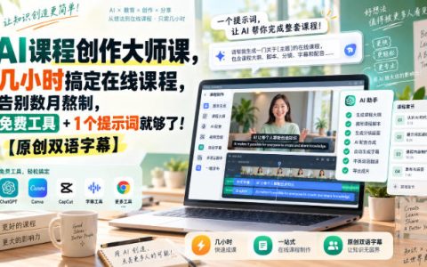 AI课程创作大师课：用1个提示词+免费工具几小时做出可发布在线课程
