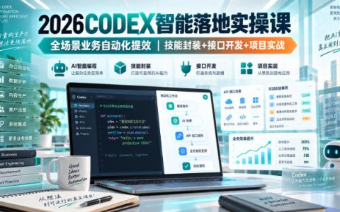 2026Codex实操课：智能体技能封装+接口开发全场景自动化提效