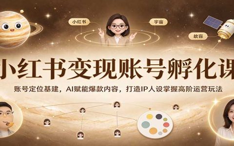 小红书变现账号孵化课：定位基建+AI爆款内容+IP人设高阶运营