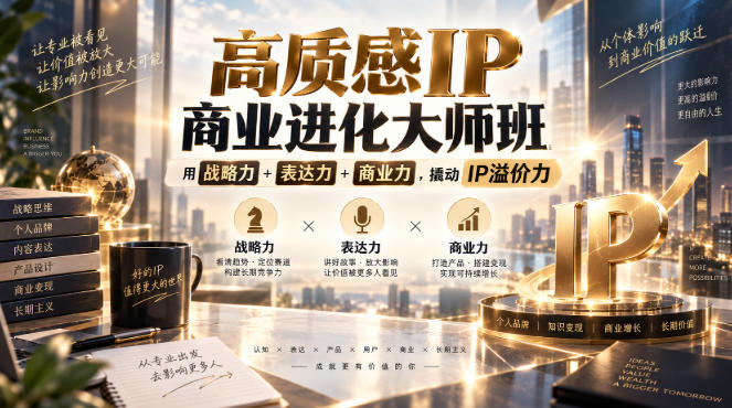 高质感IP商业进化大师班:战略定位+品牌故事+私域发圈术,撬动IP溢价变现 高质感IP商业进化大师班:战略定位+品牌故事+私域发圈术,撬动IP溢价变现