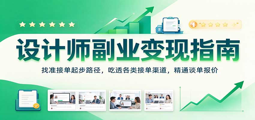 设计师接单副业变现课：从平台渠道到聊单报价全流程实战指南