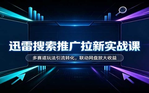 迅雷搜索拉新实战课：多赛道引流转化+网盘联动放大收益