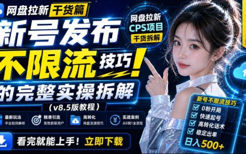 2026 网盘拉新新号不限流实操技巧，投流过审干货分享