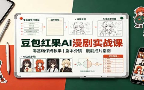 豆包红果AI漫剧实战课零基础保姆教学，剧本分镜到成片全流程