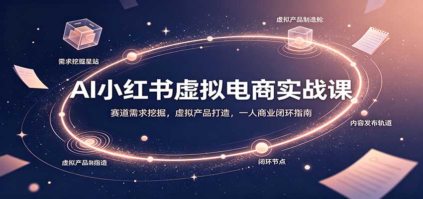 AI小红书虚拟电商实战课：Obsidian知识库搭建与虚拟产品变现指南