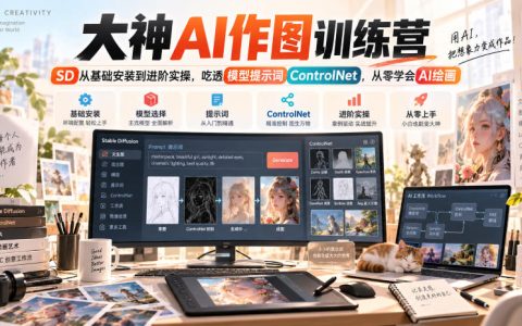 大神AI作图训练营：Stable Diffusion零基础入门到ControlNet进阶实操
