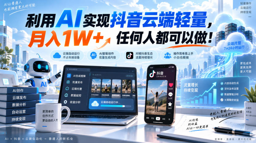 2026 AI抖音抢福袋变现1W+？云端轻量自动化实操指南