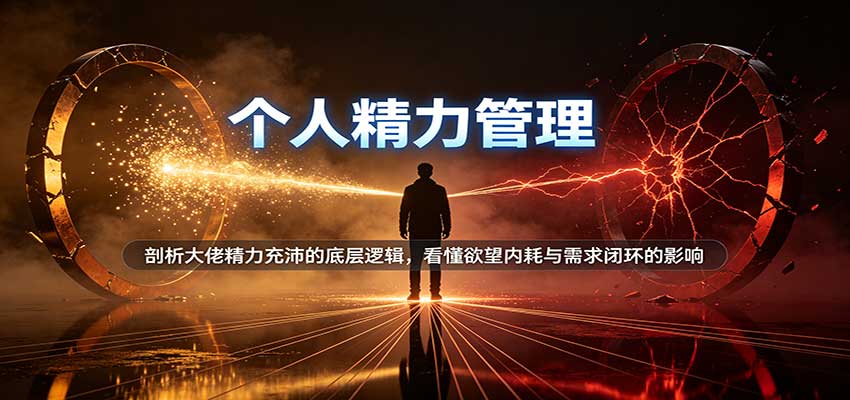 个人精力管理：大佬精力充沛的底层逻辑，看懂欲望内耗与需求闭环