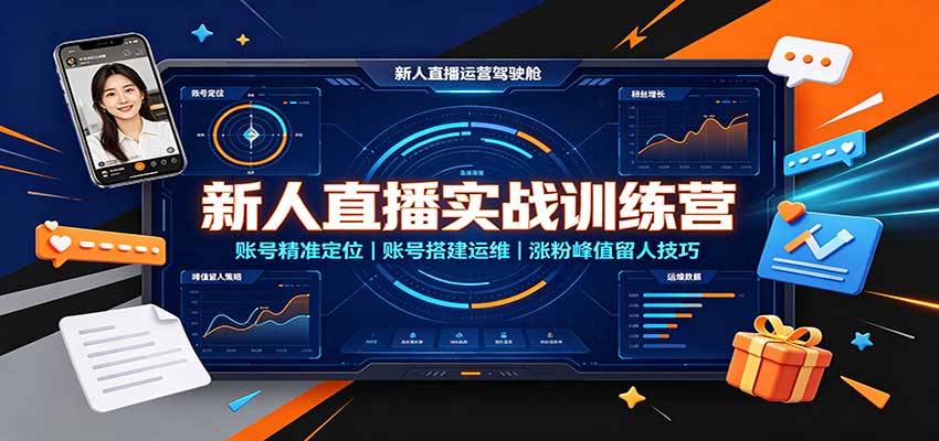 2026 新人直播实战训练营：账号定位搭建与涨粉留人技巧