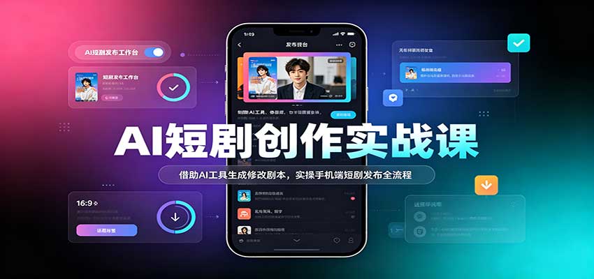 AI短剧创作实战课：AI剧本生成修改与手机发布全流程