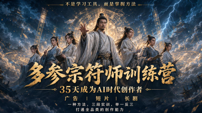 2026 AI视频创作训练营35天，广告短片漫剧全品类实战
