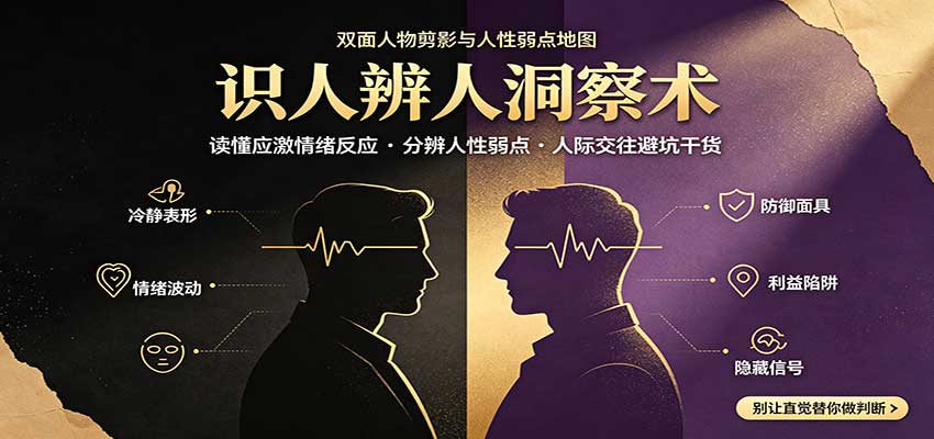识人辨人终极心法：9个应激瞬间看穿人性弱点，社交避坑必学