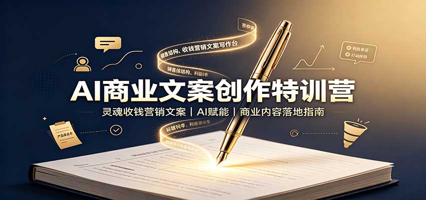 AI商业文案特训营：7类收钱文案创作，AI赋能公众号营销落地指南