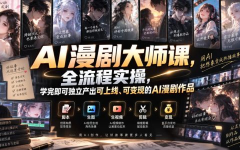 AI漫剧大师课：全流程实操，从分镜配音到变现，独立产出上线作品