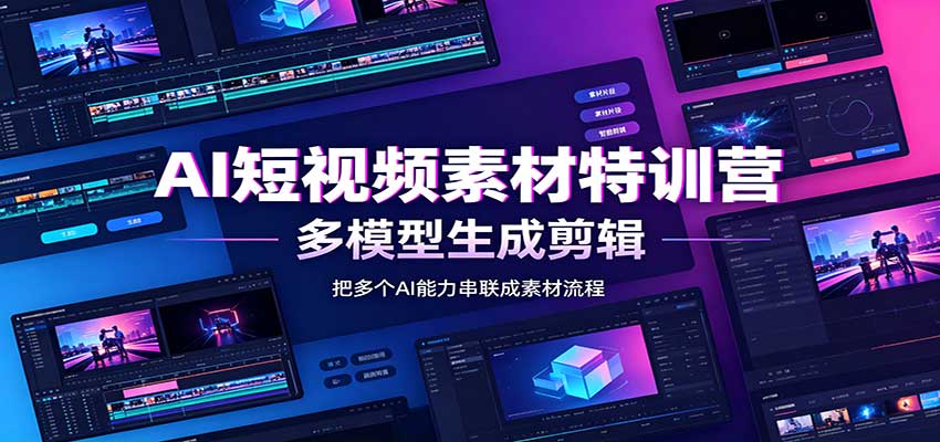 AI短视频素材特训营：Codex本地部署+Kling即梦多模型生成剪辑，爆量素材挖掘教学